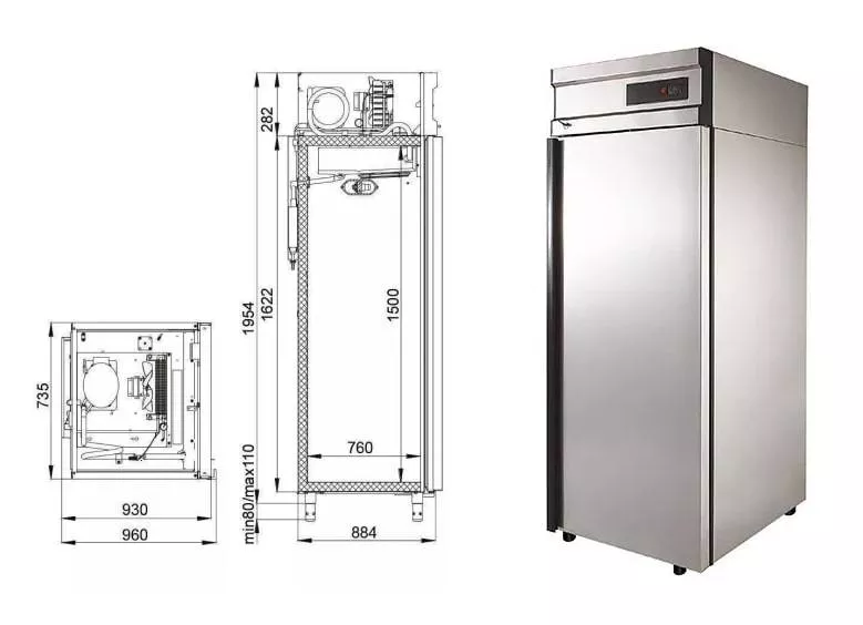 Обзор холодильного шкафа из нержавеющей стали Polair CB107-G