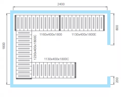 Комплект стеллажей для КХН-8,81 - Вар.2