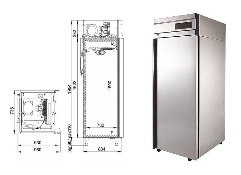 Обзор холодильного шкафа из нержавеющей стали Polair CB107-G